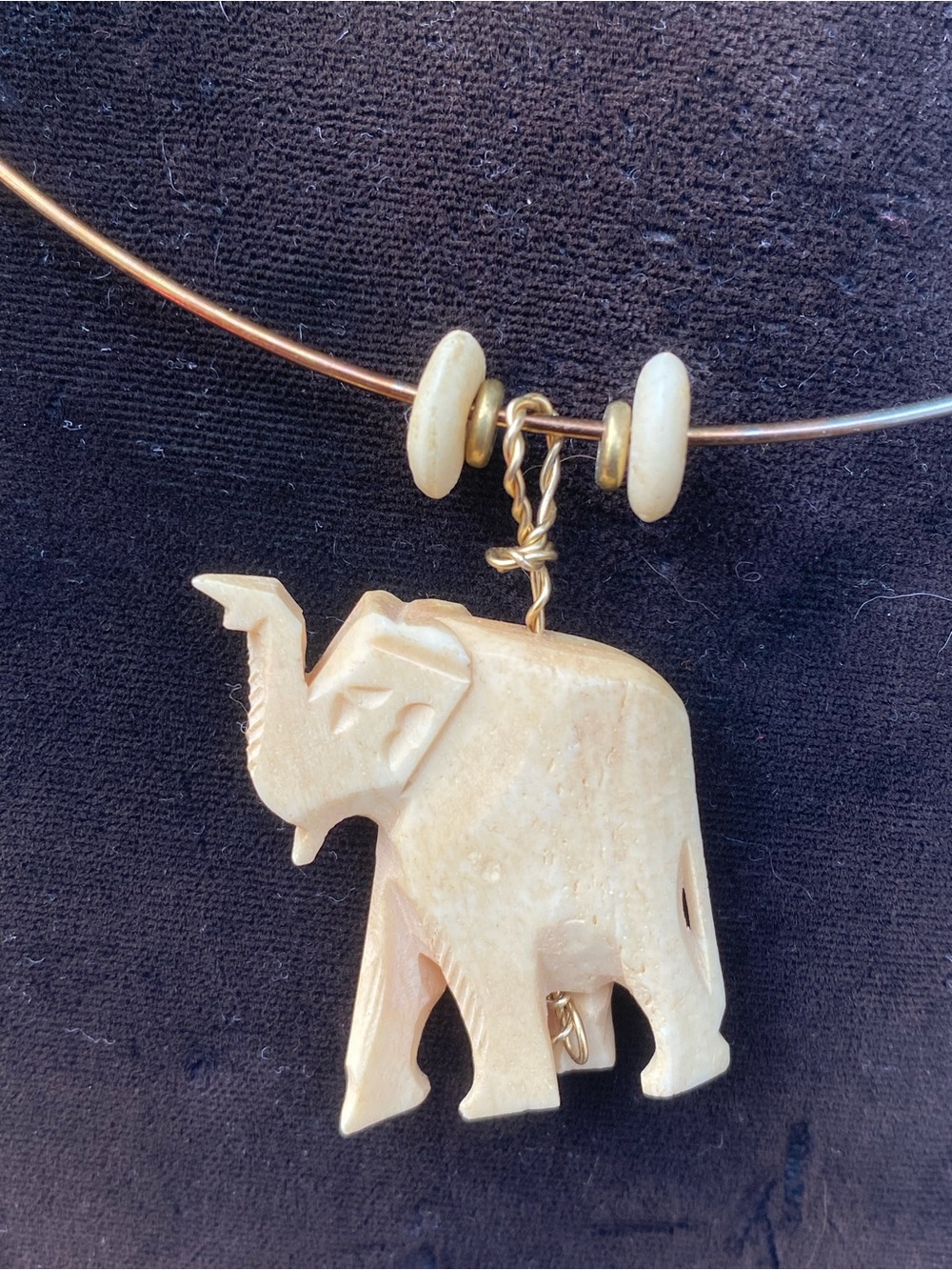 Elephant Pendant Necklace Neck Bangle Neckwire 😍 🐘 - Picture 3 of 12